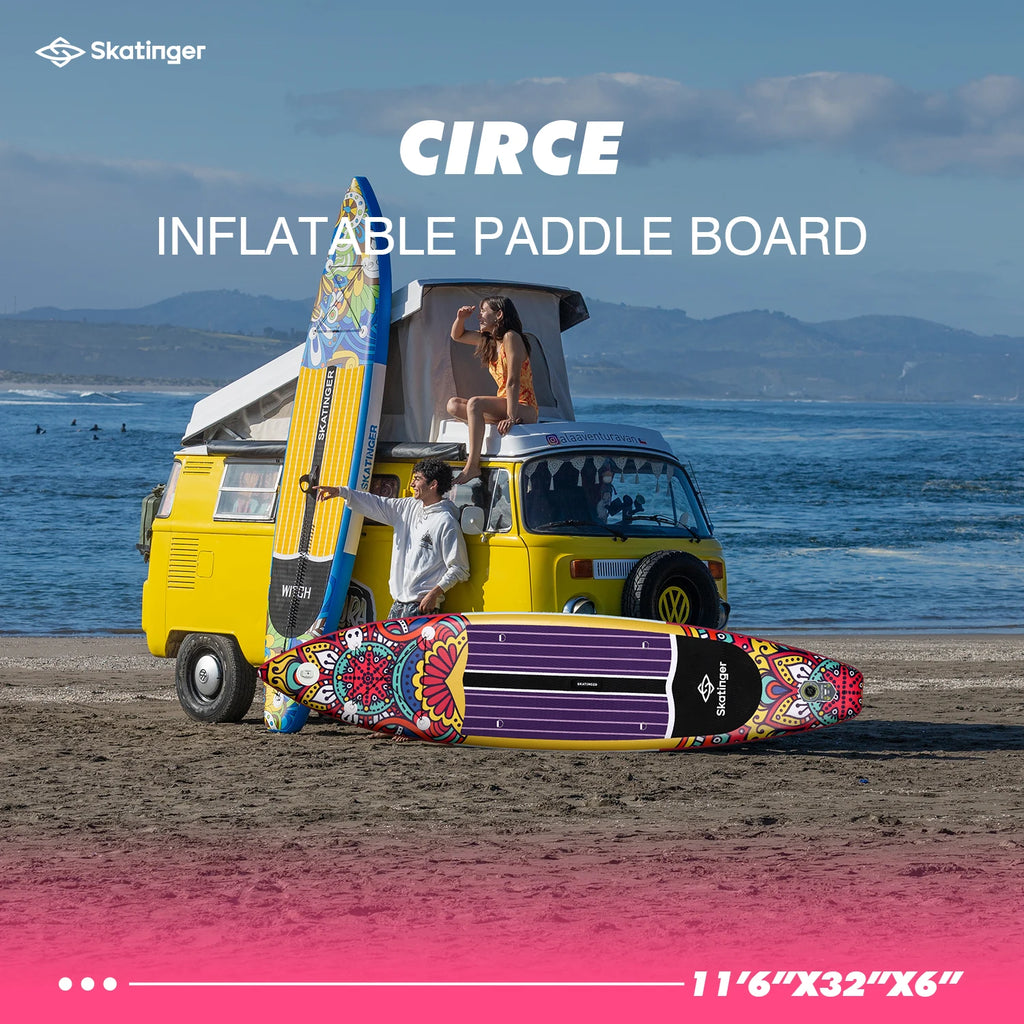 SKATINGER SUP Waterproof Inflatable Paddle Board 11'6"x32"x6" Standing Style Aquatic With Fishing Accessories SUB Board