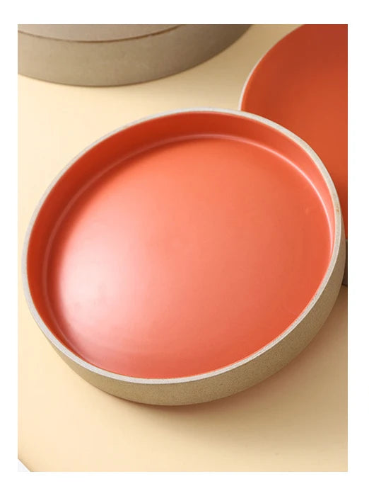 Vintage Round Ceramic Plate Creative Dessert Dim Sum Plate Pastry Plate Steak Plates Sushi Plates Molecular Cuisine Tableware