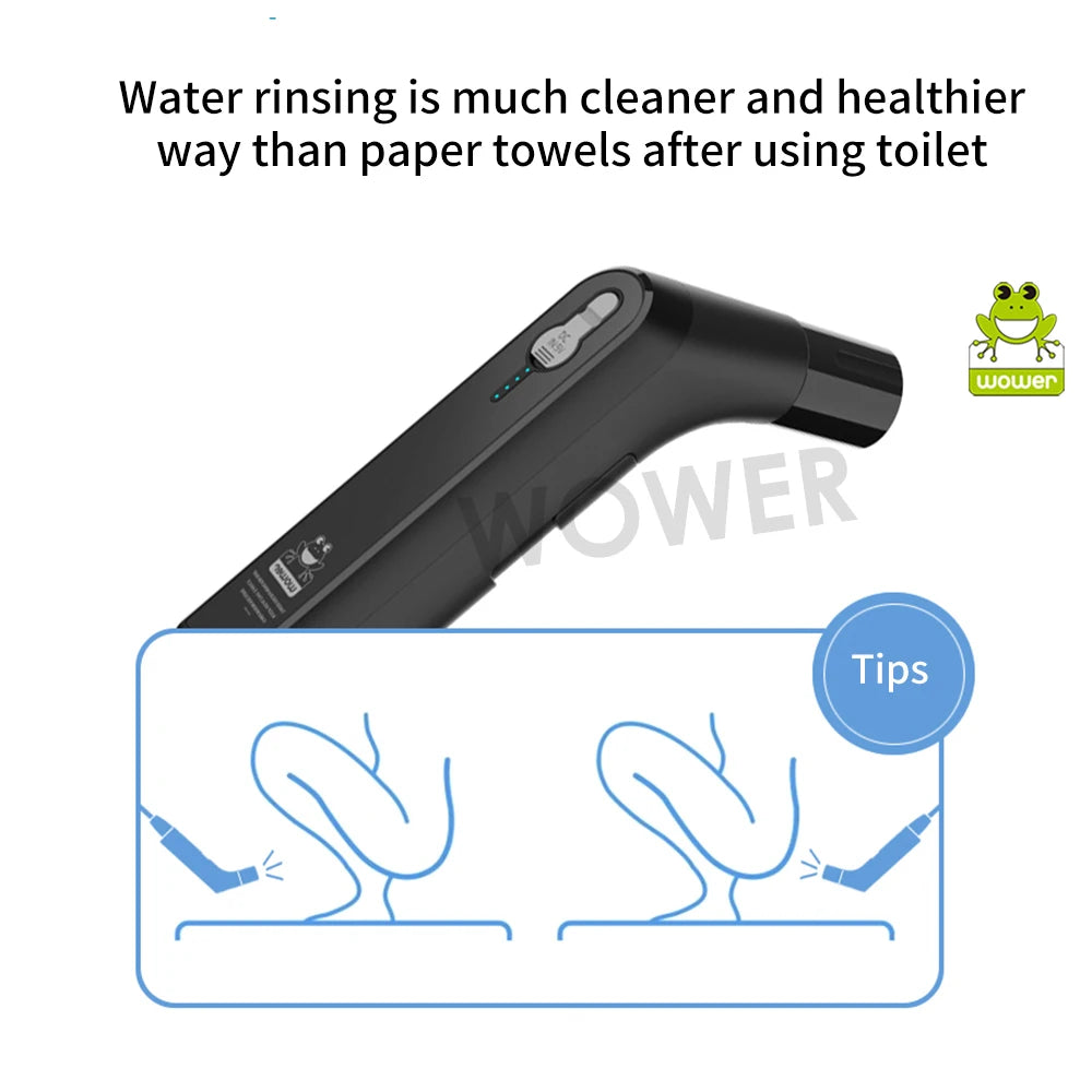 Wower Portable Electric Bidet for Personal Hygiene Cleaning 2.3L Shattaf Rechargeable Travel Camping Bidet Shower Sprayer