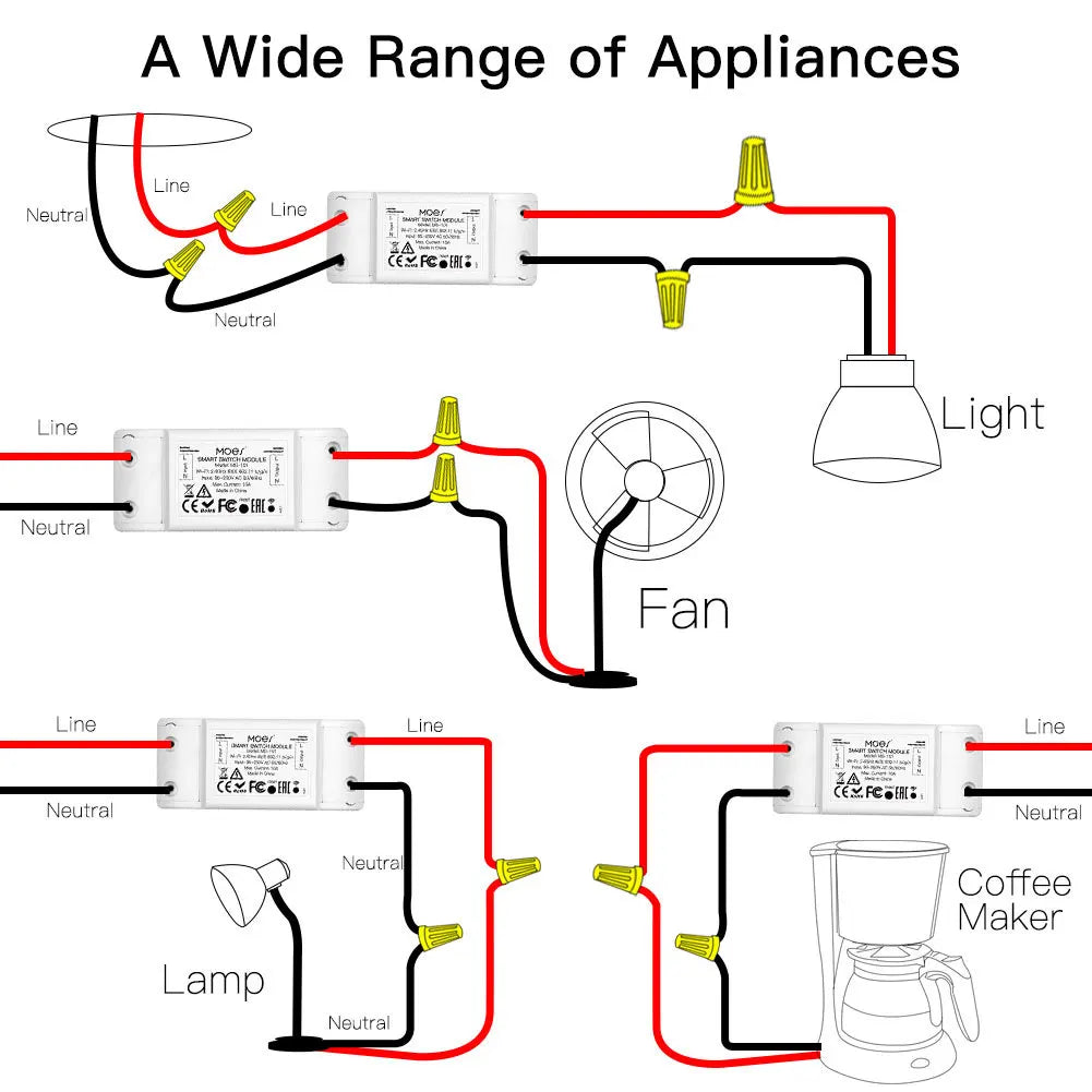 WIFI Tuya Smart Home Mini Circuit Breaker Wall Switch On/off APP Remote Control Timing Alexa Voice 16A 1Gang Switch Module