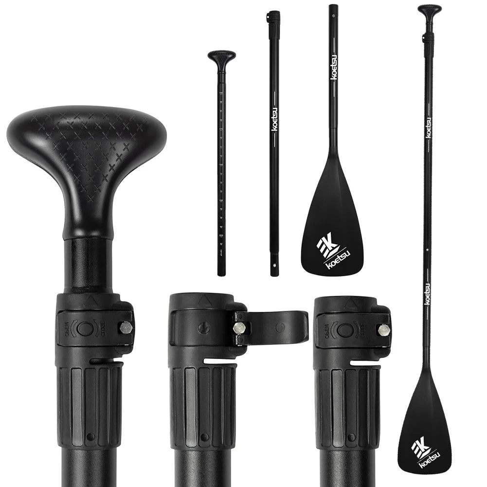 3-Piece Detachable SUP Paddle Adjustable Length Stand Up Paddleboard Paddles Aluminum Alloy SUP Surfpaddle for Canoe Kayaking