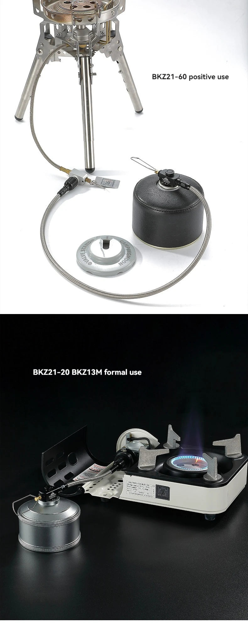 CAMPINGMOON BKZ21-60 Outdoor camping with valve gas pipe, inverted high-altitude flat gas cylinder, stove extension pipe