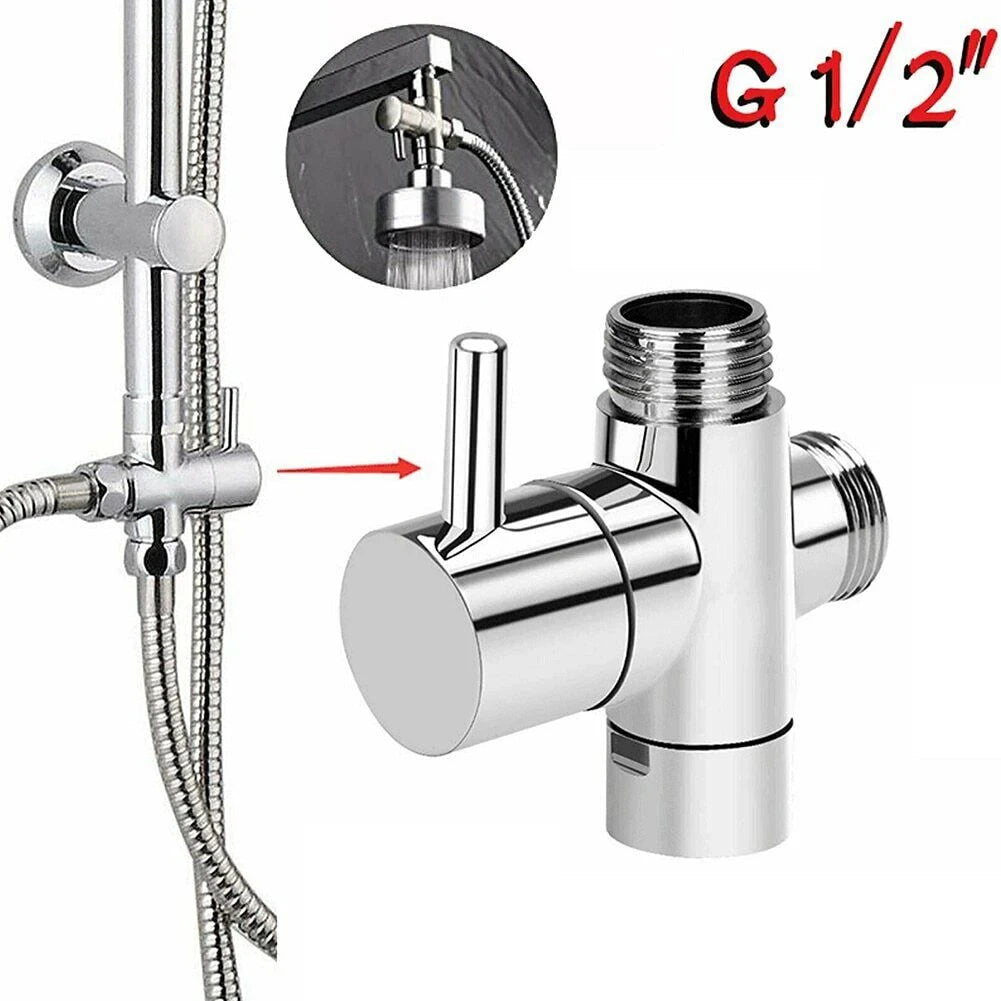 3 Way Shower Head Diverter Valve G1/2 Three Function Switch Adapter Connector Head Faucet Bathroom Accessories 3 Way Shower Head