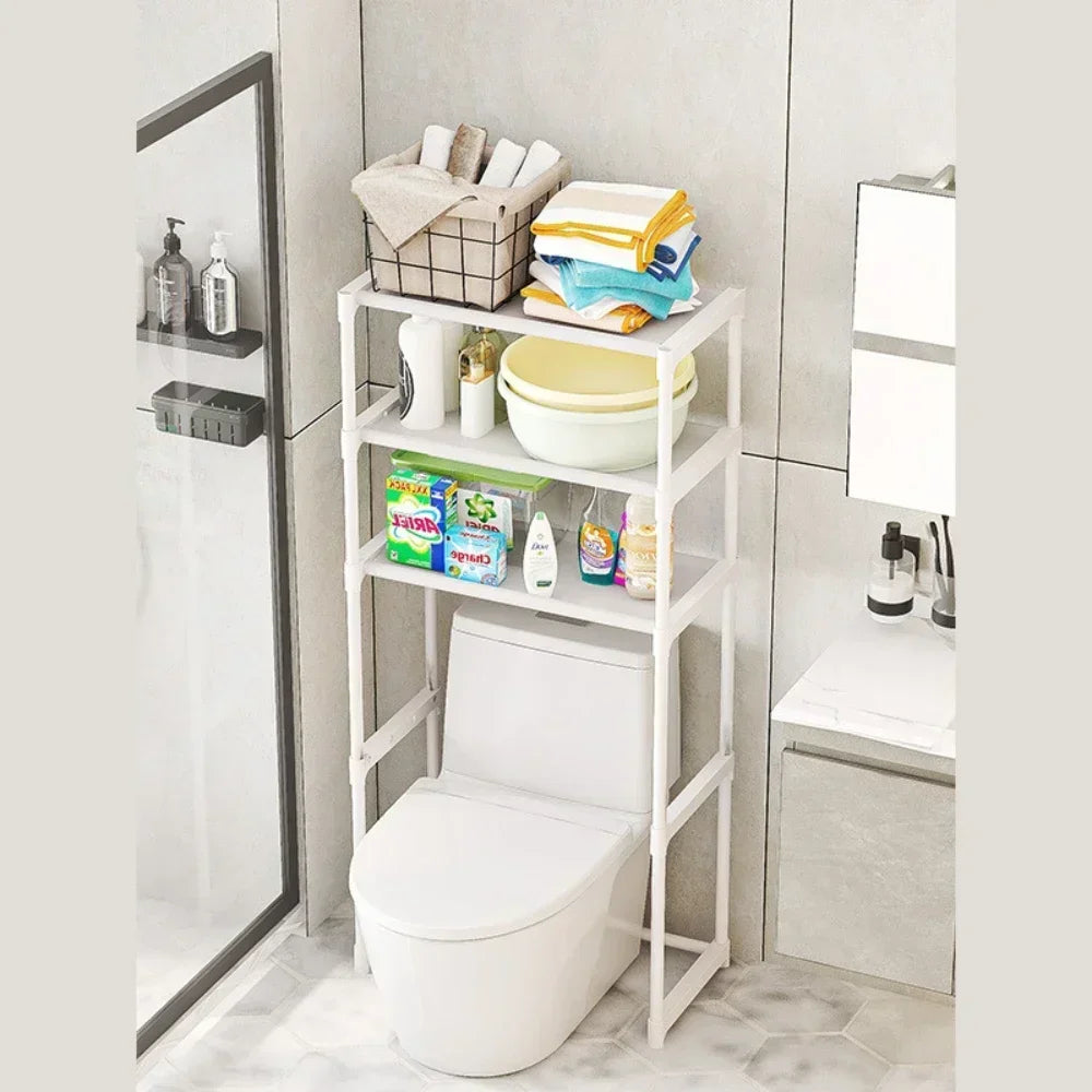 Washing Machine Shelf Multilayer Perforation-Free Shelf Space-saving Above The Toilet Toilet Storage Racks Floor Standing Holder