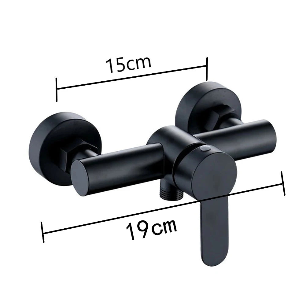 304 Stainless Steel Bathroom Shower Faucet Wall Mounted Triple Bathtub Faucet Hot and Cold Water Mixer Valve Nozzle Tap G1/2in