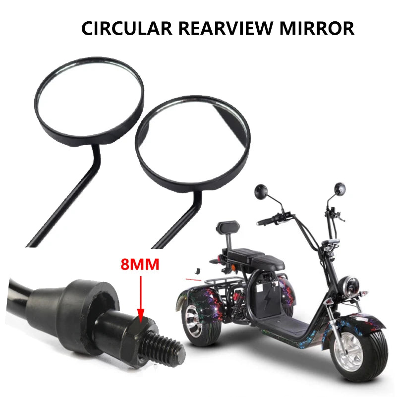 Electric Scooter Motorcycle Bike Reverse Mirror 8mm Rearview Universal For Citycoco Electric Scooter  Electric Scooter
