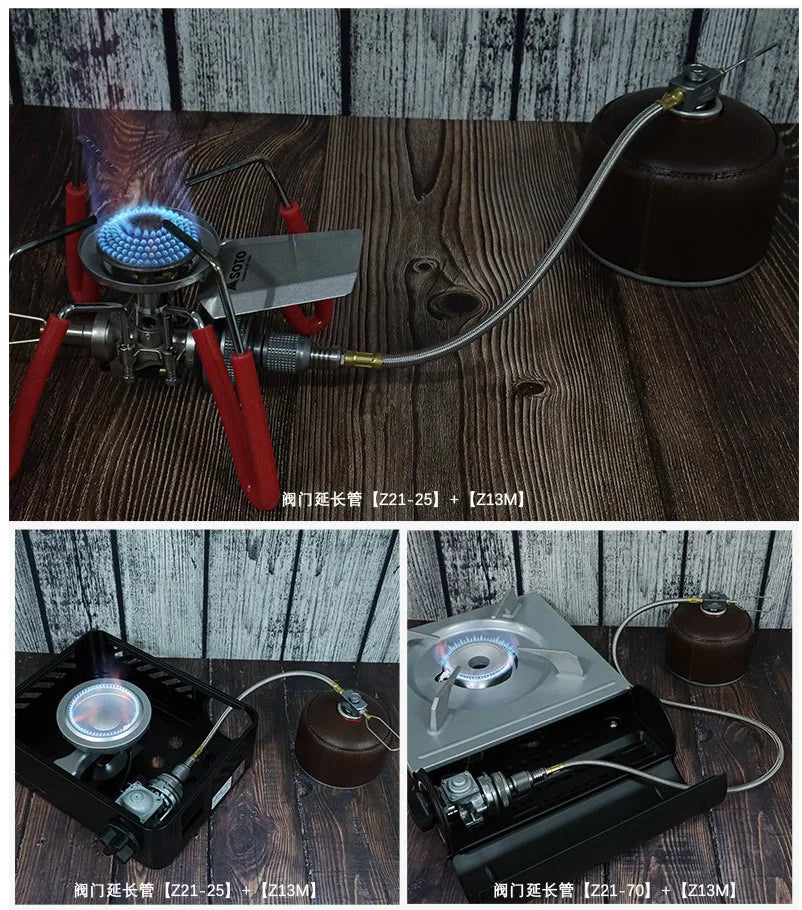 Gas Tank Extension Pipe With Valve Campingmoon Z21 20/25/60/75cm Camping Gas Tank Accessories Connect Pipe