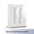 Wall Light Switch Panel Tempered Glass International Switch Self-reset 1/2/3/4 Gang 1/2 Way LED Indicator Piano Key Wall Panel