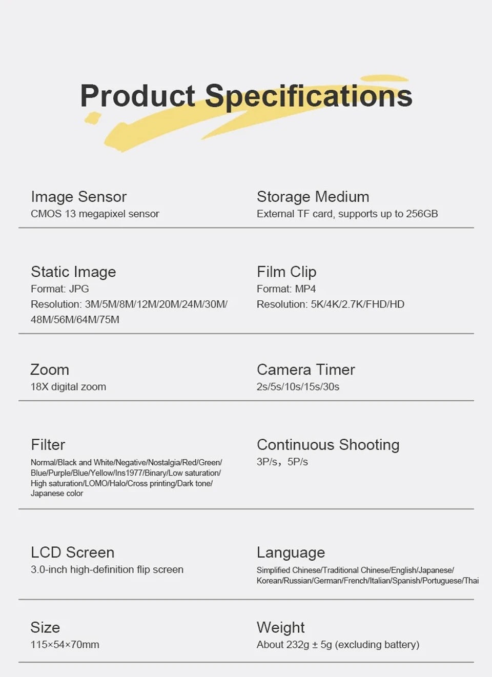 HD 5K Portable Digital Camera 75MP Flip Screen For VLOG Girls Kid Adult Beginners Selfie Camcorder Photography Digital Camera
