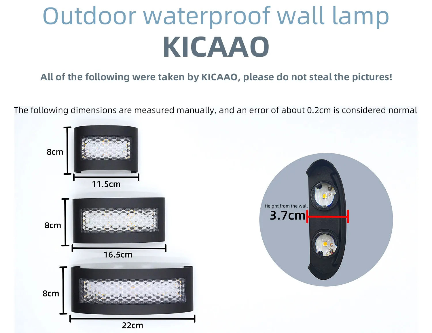 Outdoor LED Waterproof Wall Light IP65, Made of Aluminum and Plastic, Compatible with Indoor and Outdoor Sconces