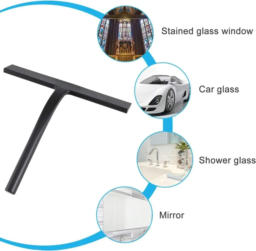 Matte Black Silicone Squeegee Streak Free Cleaning Shower Squeegee for Glass Bathroom Shower Doors Mirrors Tiles Car Windows