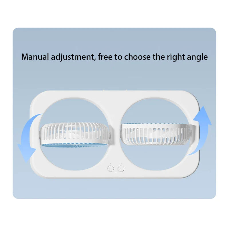 Double Head Fan Air Circulation Fan Dormitory Home Silent Charging Desktop Wall Mounted Super Strong Small Electric Fan