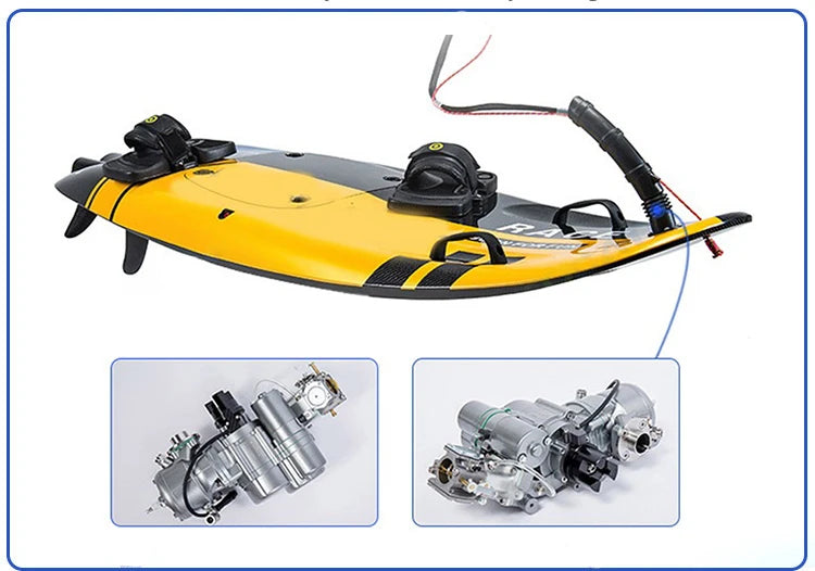Hot 110cc Carbon Fiber Surfboard  Powered Surf Surfboard Watersports Jetsurf Surfboard
