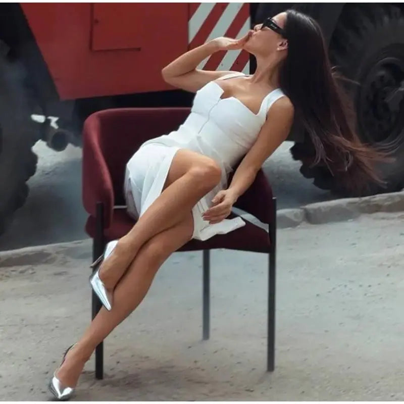 Fashion Lapel Short Sleeve Dress Women's Solid Color Single Breasted Slit Midi Dresses 2026 Summer New Lady Elegant Office Wear
