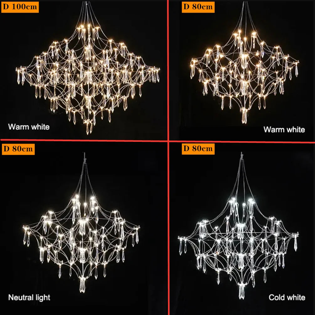 Luxury Chandelier LED Crystal Chandelier Restaurant Modern Light Romantic Living Room Villa Full of Stars Decorative Lighting