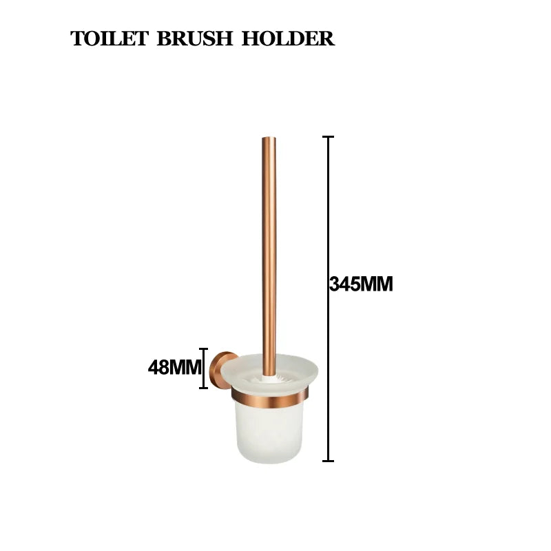 High-quality Brushed Rose Gold 304Stainless Steel Beautiful Wall Hook Toilet Paper Holder Towel Bar Bathroom Accessories