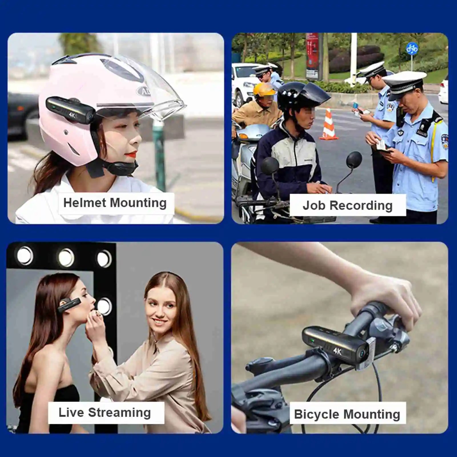 Head Mounted Camera 4K 30FPS Anti Shake and 120° Wide Angle Lens Video Camera wearable video camera 4k