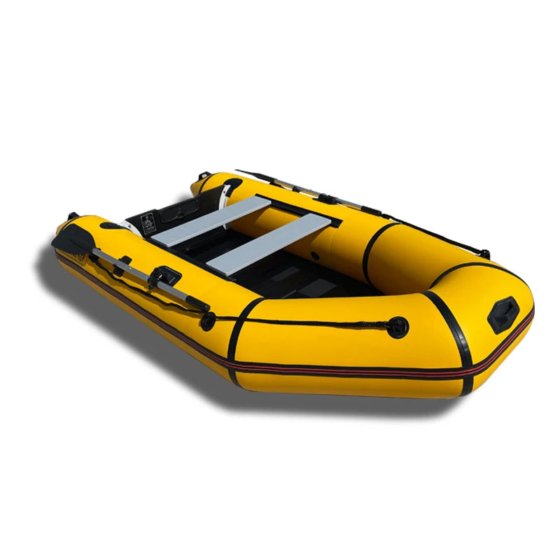 9ft 2.8m Inflatable Boat Thickened Fishing Boat Hard Bottom Assault Kayak Rowing Canoe Sailboat Dinghy Water Sports