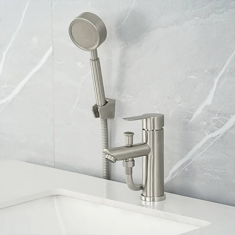 Stainless Steel Multifunctional Shower Mixer Faucet - Deck Mounted Household Sink Tap with Hot and Cold Water for Washbasin