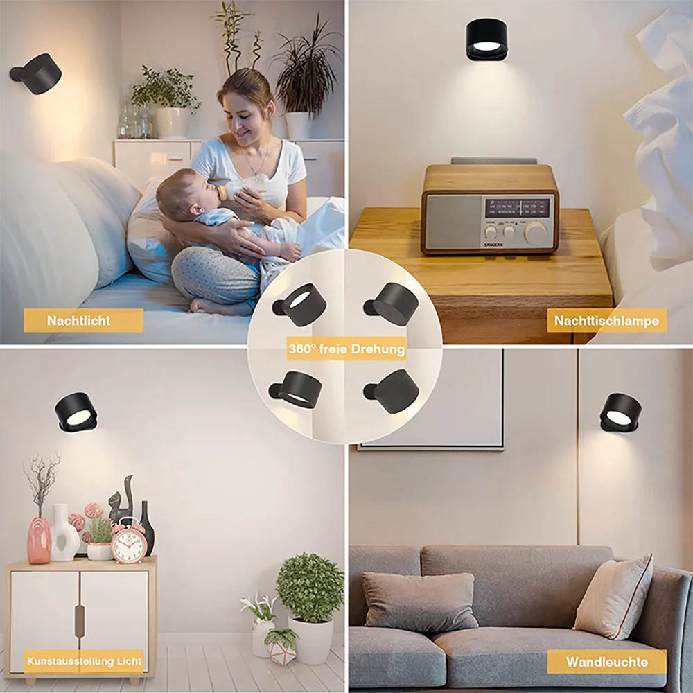 LED Wall Sconces light 3 Brightness Levels 3 Color Modes Wall Lights 2000mAh Battery Remote Control Home Lights Home Decor Items