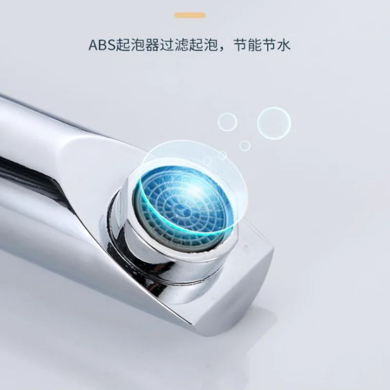 Bathroom Basin Shower Faucet Chrome Hot Cold Water Mixer Valve Single Handle Deck Mounted Bath Mixer Tap