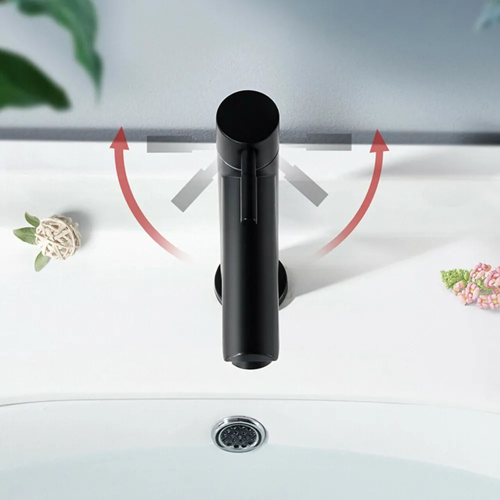 Black Basin Kitchen Bathroom Sink Tap Cold Matte Sink Faucet Taps G1/2 Installation Thread Bathroom Single Cold Faucet