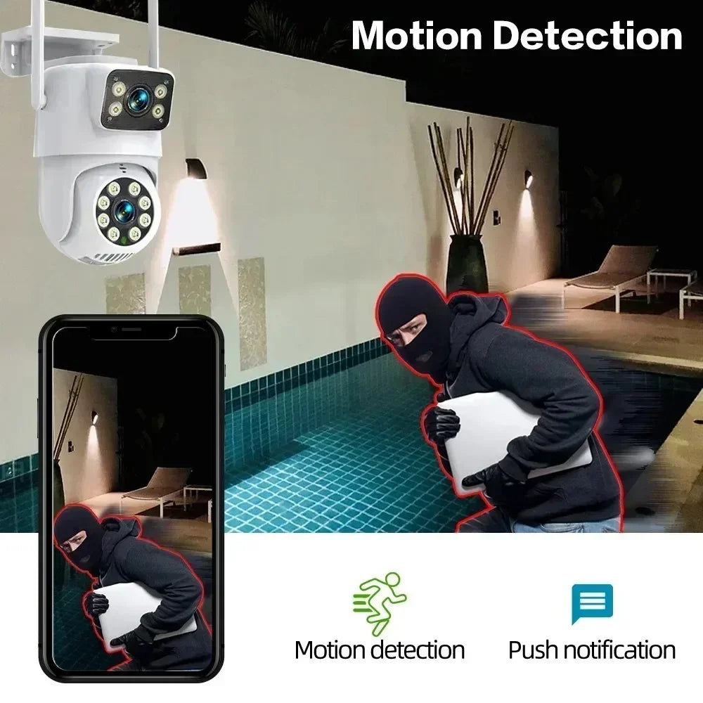 CCTV Security  8MP Dual Lens PTZ Camera 10CH 12.5"Inch LCD Screen Monitor Wifi NVR Kit Wireless Home 4K Security Camera System