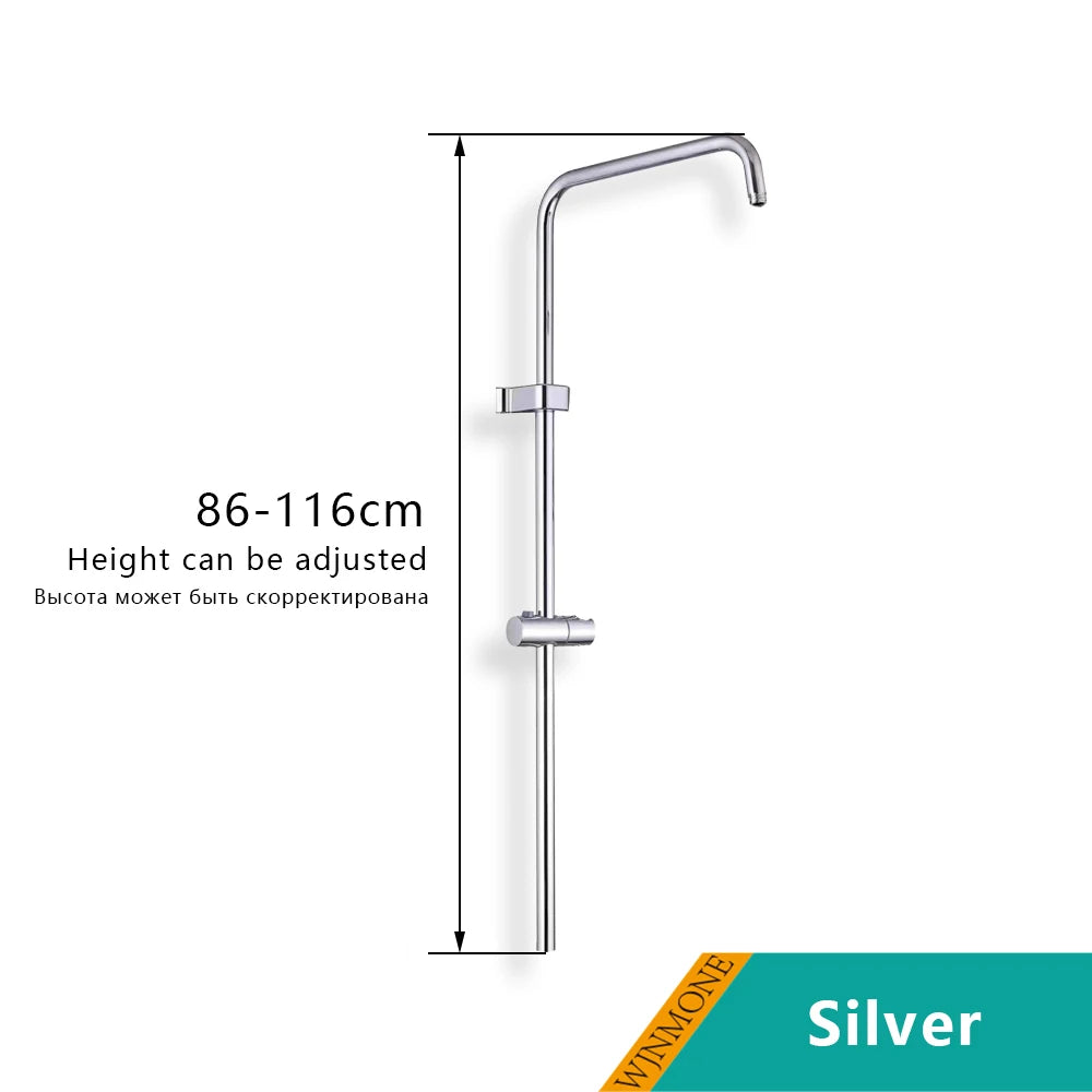 Standard Universal Bathroom Shower Faucet Tube for Bathtub Shower System Tap Set G1/2 in G3/4 in Adapter Round Pipe Accessories