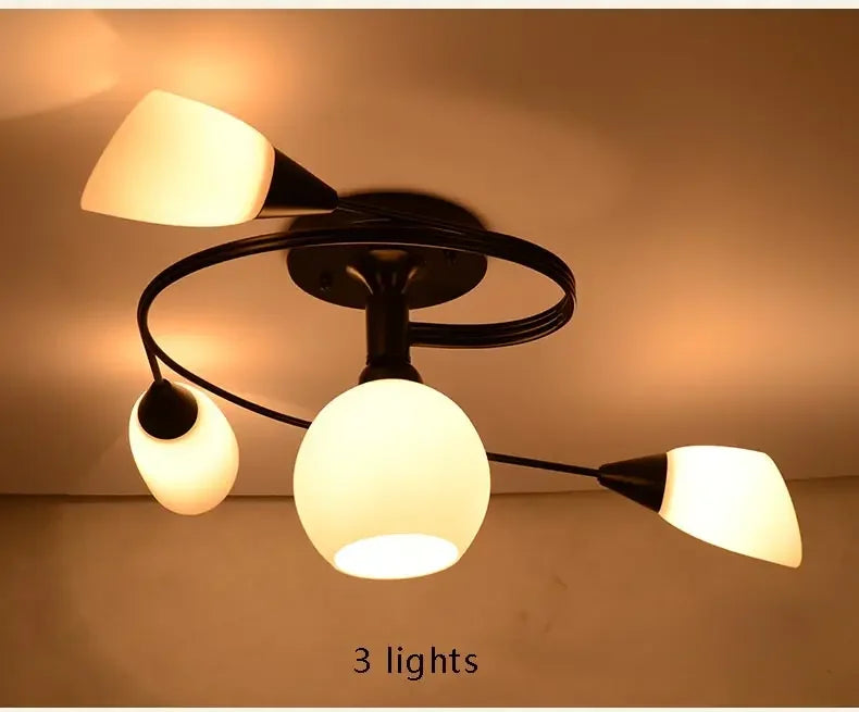 2025 Modern Led Ceiling Chandelier Nordic Glass Lamp Bedroom Kitchen Living Room Dining Room Decoration Home Ceiling Light Fixtu