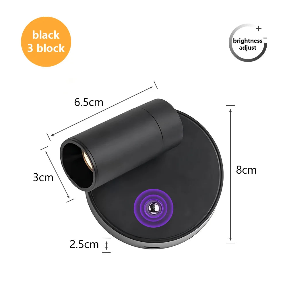 Dual Intelligent Control LED Light Magnetic USB Rechargeable Wall Lights Spotlight Stepless Dimmable Corridor Lamp Bedside Lamp