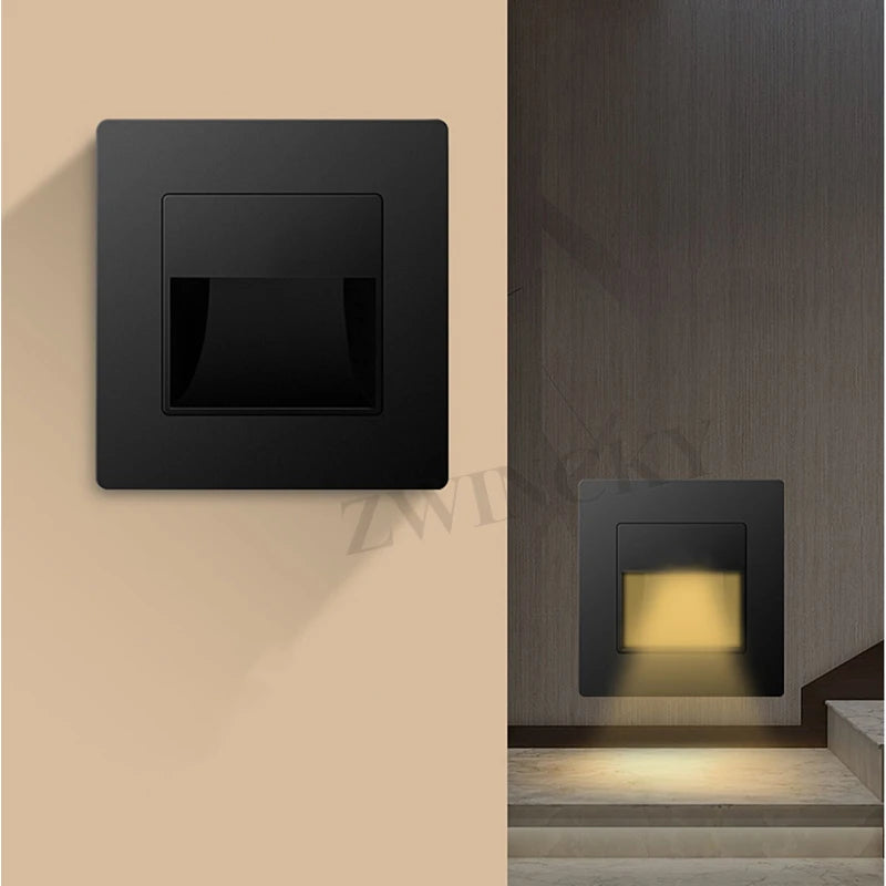 LED Wall Light Switch Control Recessed Stair Light AC180-220V Step Light Corridor Lighting Indoor Wall Light