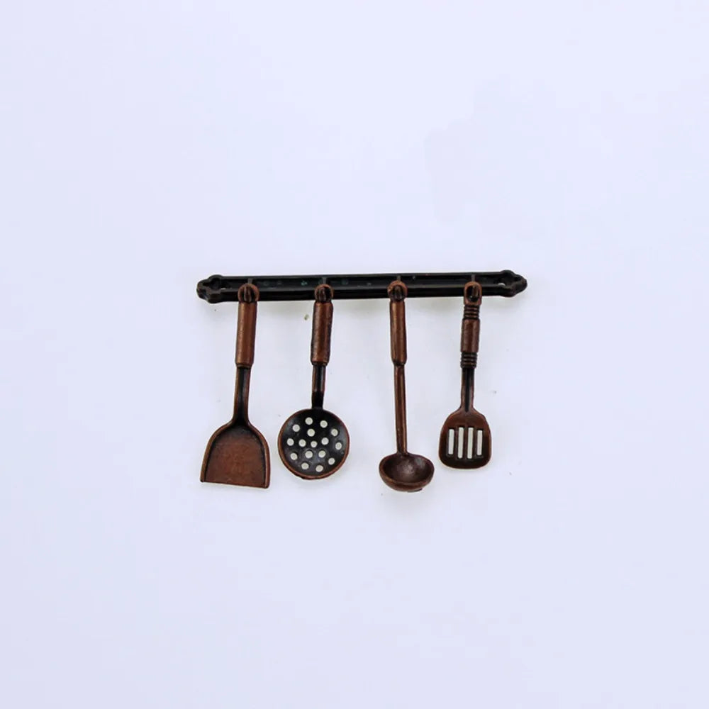 Kettle 1:12 Mini Kitchen Utensils Sets Cookware 1:12 Scale Kitchen Set Mini Alloy Mini Kitchen Cooking Kit House Props