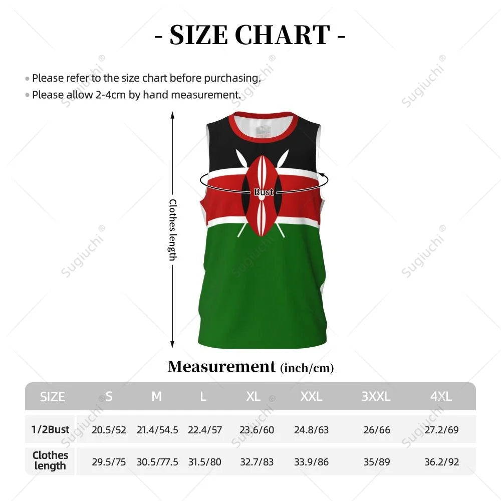 Kenya Flag Men Basketball Sports Running Fitness Multifunction Sleeveless tshirt Exclusive Custom Name Nunber