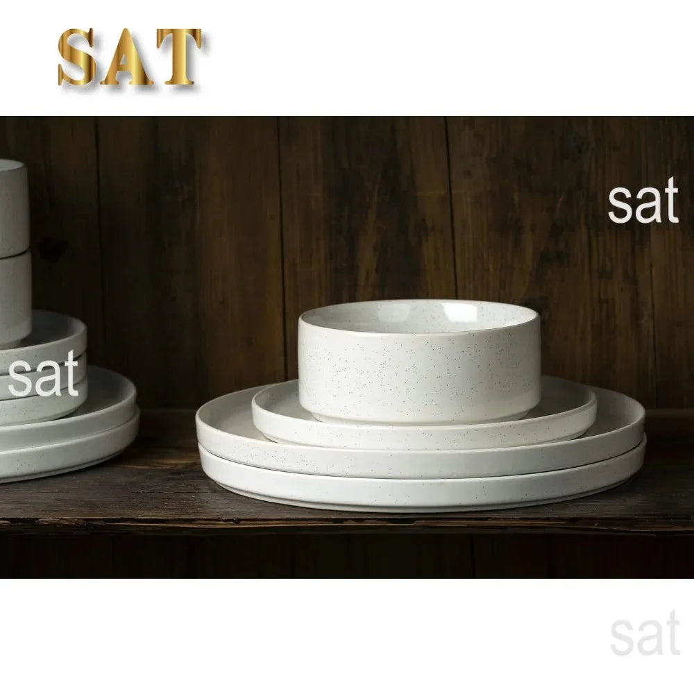 Furniture Nebula Plates and Bowls Set, 12 Pieces Dinnerware Sets, Dishes Set for 4