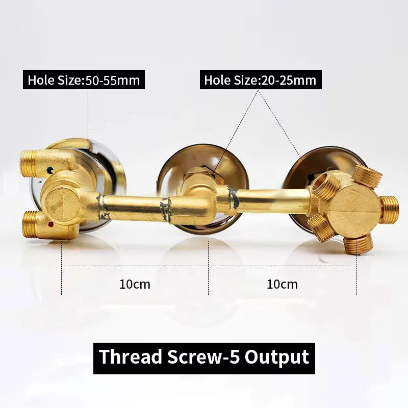 New Triple Handle Thermostatic Brass Shower Faucet Shower Room Auto Thermostatic Control Valve Mixer Tap  2/3/4/5 Way Diverter