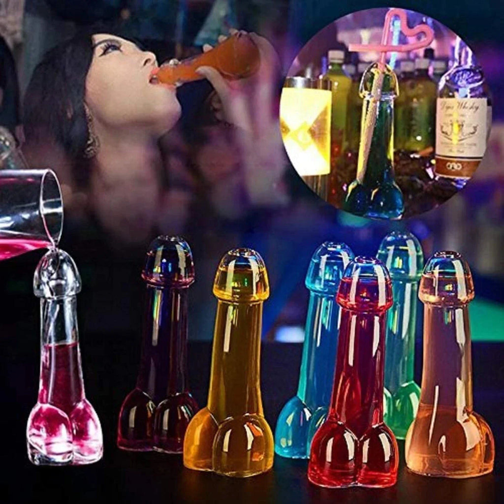 Clear Small Glass Bottle Cocktail Glasses for Club Party Night Bar KTV Show No Sprinkle Novelty Drinking Glasses