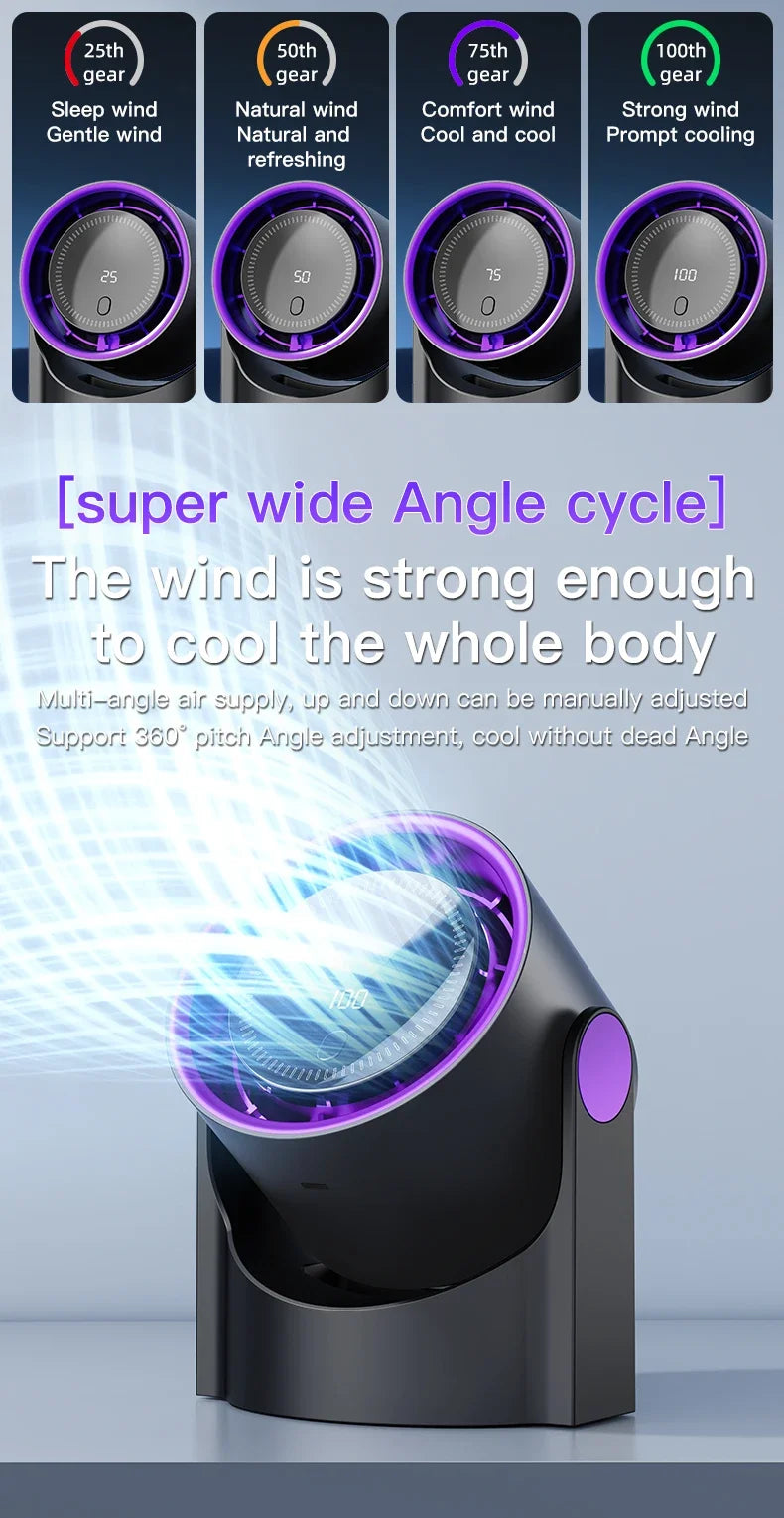 Multi-function electric fan air circulator, wireless portable home silent ventilator desktop wall ceiling fan, air cooler