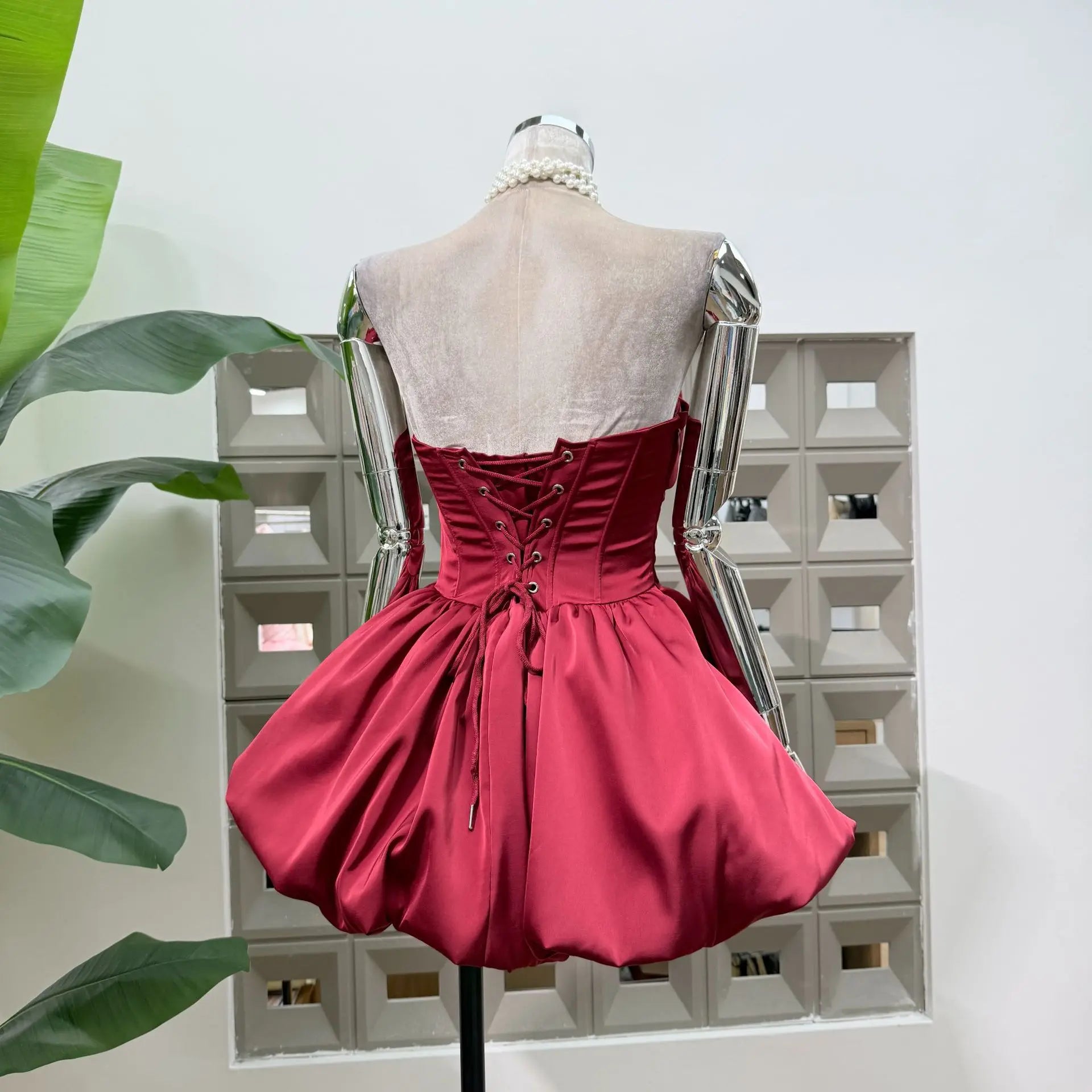 Women Sexy Strapless Bow Corset Mini Dress With Shorts Birthday Party Homecoming Prom Ball Elegant Ruffle A Line Evening Dresses