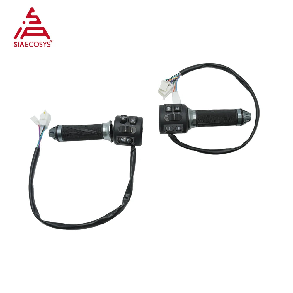 SiAECOSYS Z6 Electric Scooter Throttle Combination Switch with Parking Brake Function Waterproof Handlebar Grip for E-Scooter