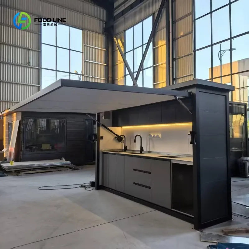 3.6M Outdoor Kitchen Factory in Stock Immediate Sale, Without Built-in Cooking Equipment Perfect for Backyard Party Storage Use