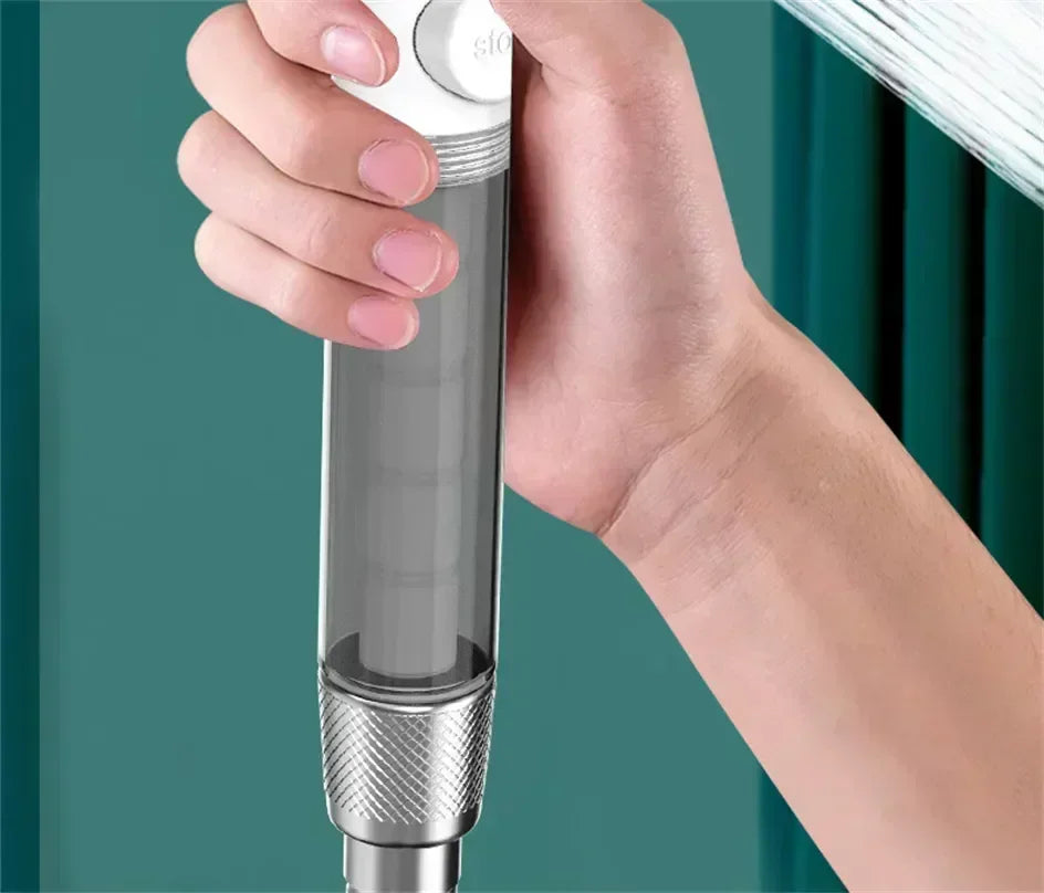 Bathing Showerhead Filtered Purify Water Filter One-Key on OFF Massage 10 Spray Modes High Pressure Shower Head Bath Accessory