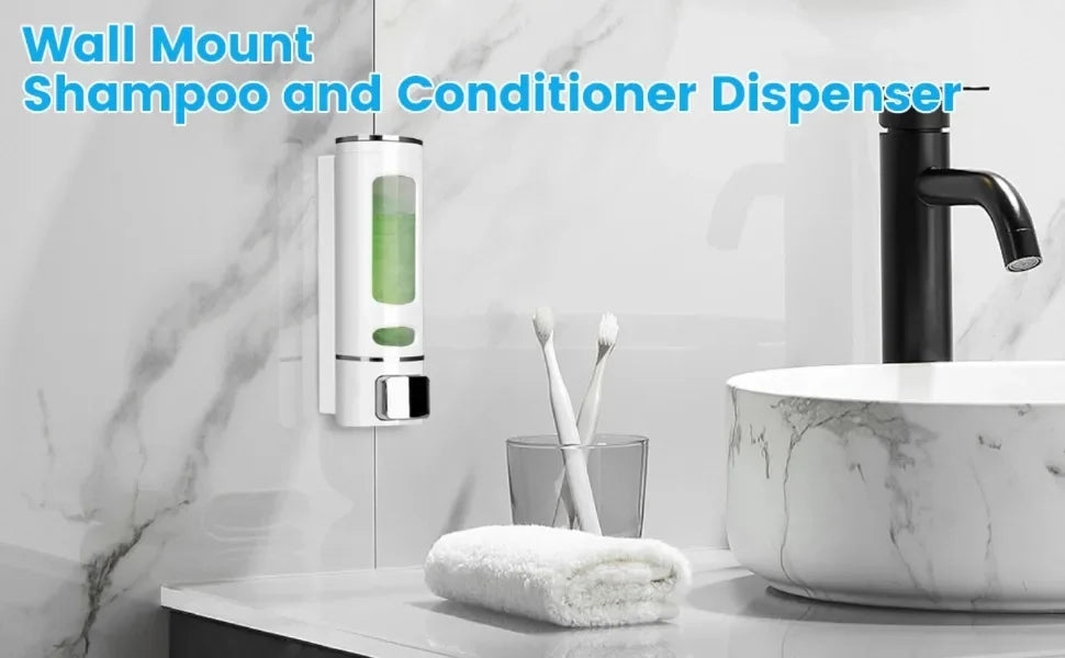 Liquid Soap Dispenser 400ml Wall Mounted Refillable for Bathroom Kitchen Hotel Shower Gel Lotion Pump for Toilet Bathroom Hotel