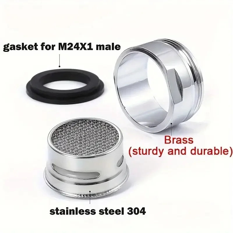 3PCS Brass Water Saving Faucet Tap Aerator M24 Thread Bathroom Faucet Bubbler Stainless Steel Replaceable Filter Mixed Nozzle