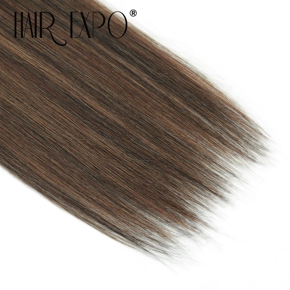 26" Bio Straight Hair Bundles Natural Soft Heat Resistant Fiber Synthetic Fiber Hair Extensions Protein Straight Hair Weave