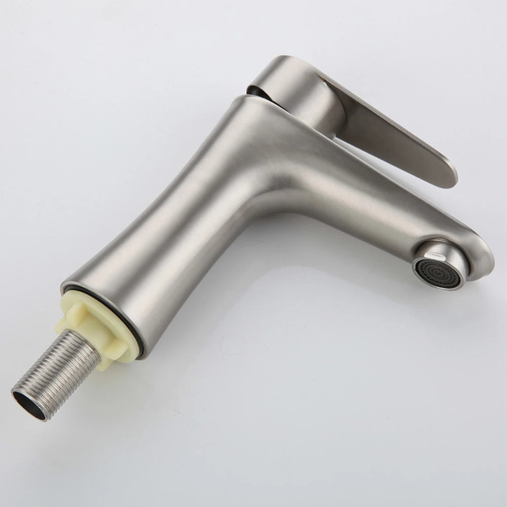 Bathroom Basin Faucet Stainless Steel Cold Water Tap Toilet Single Lever Kitchen Sink Tap Bathroom Washbasin Faucet
