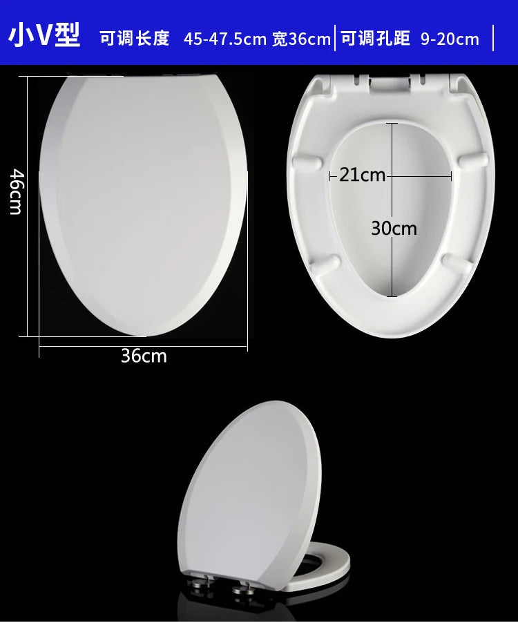 Thick Black Toilet Seat Cover Universal Soft Quiet Bidet Cover for U/V Toilet Durable Bathroom Accessories Home Toilet Parts