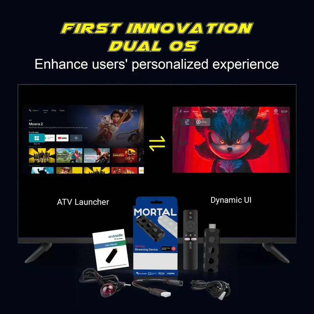 Mortal Q8 Android14 TV stick WIFI6 Voice Control TV stick  8K video RK3518 Netflix YouTube Tv box Free Live TV Streaming