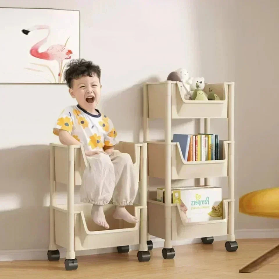 Home Trolley Bookshelf Kitchen Storage Rack Kitchen Corner Narrow Slit Storage Cabinet Bathroom Living Room Storage Rack