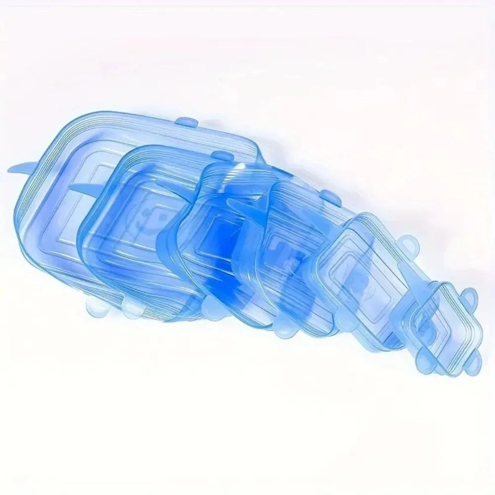6PCS New Reusable Fresh-keeping Cover Kitchen Gadgets Stretch Silicone Lids Non-slip Bowl Cap