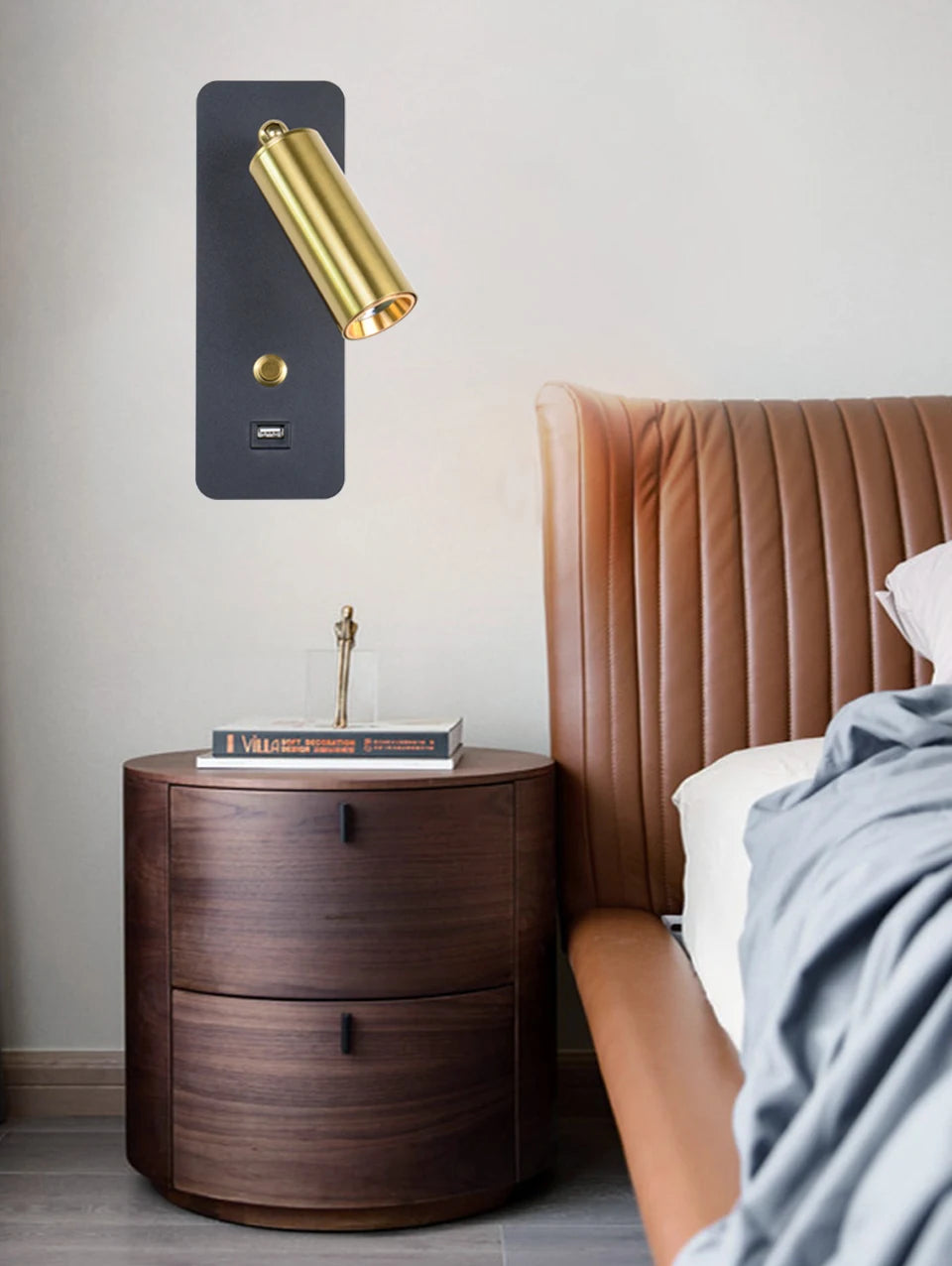 Indoor LED Wall Lamp 7W with USB Charge Wall Lamp Bedroom Living Room Nordic Modern Wall Light Aisle with Switch Wall Sconce